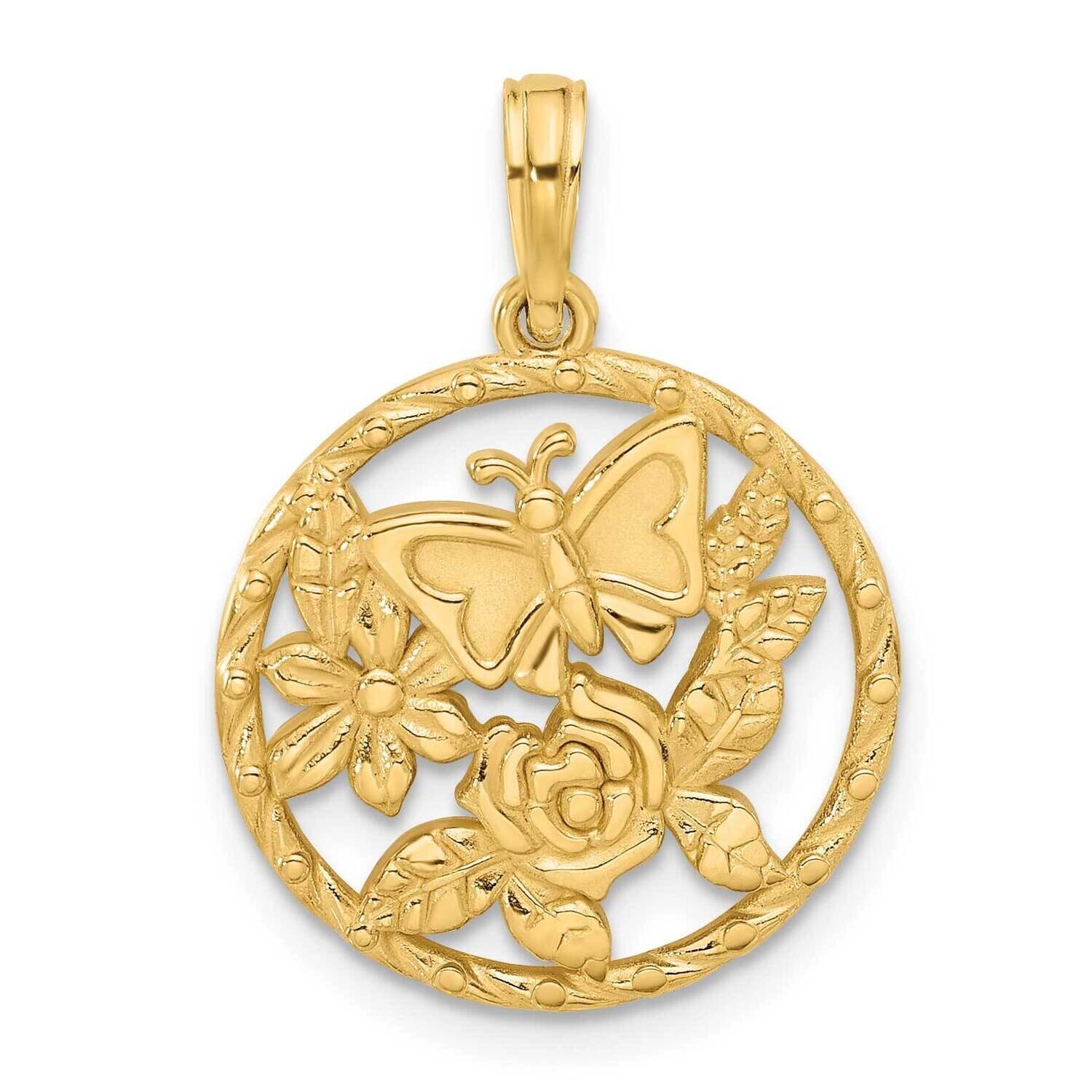 Fancy Butterfly Hearts Charm 14k Polished Gold D5563, MPN: D5563,