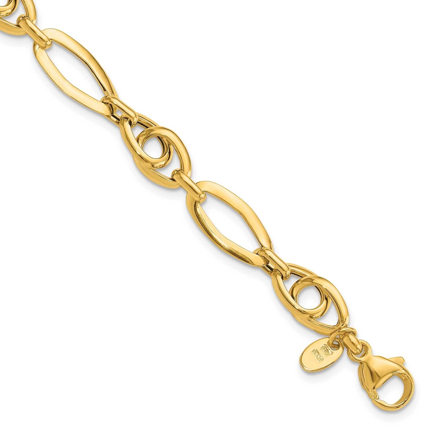 Fancy Link Bracelet 7.5 Inch 14k Polished Gold FB2012-7.75, MPN: FB2012-7.75,
