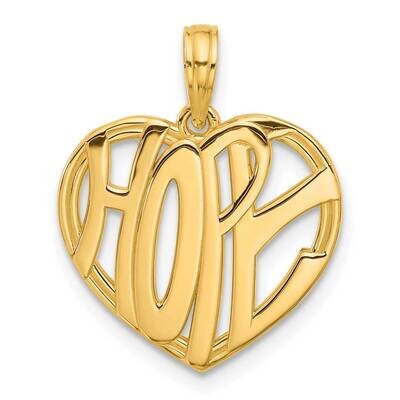 Hope Heart Charm 14k Polished Gold D5573, MPN: D5573,