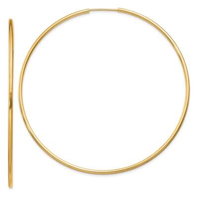 1.5mm Polished Round Endless Hoop Earrings 10k Gold 10XY1168, MPN: 10XY1168,