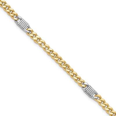 Polished Fancy Link Bracelet 7.5 Inch 14k Two-Tone Gold FB2024-7.75, MPN: FB2024-7.75,