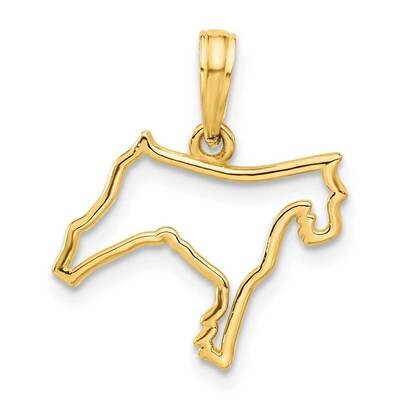 Dog Outline Pendant 14k Polished Gold D5426, MPN: D5426,