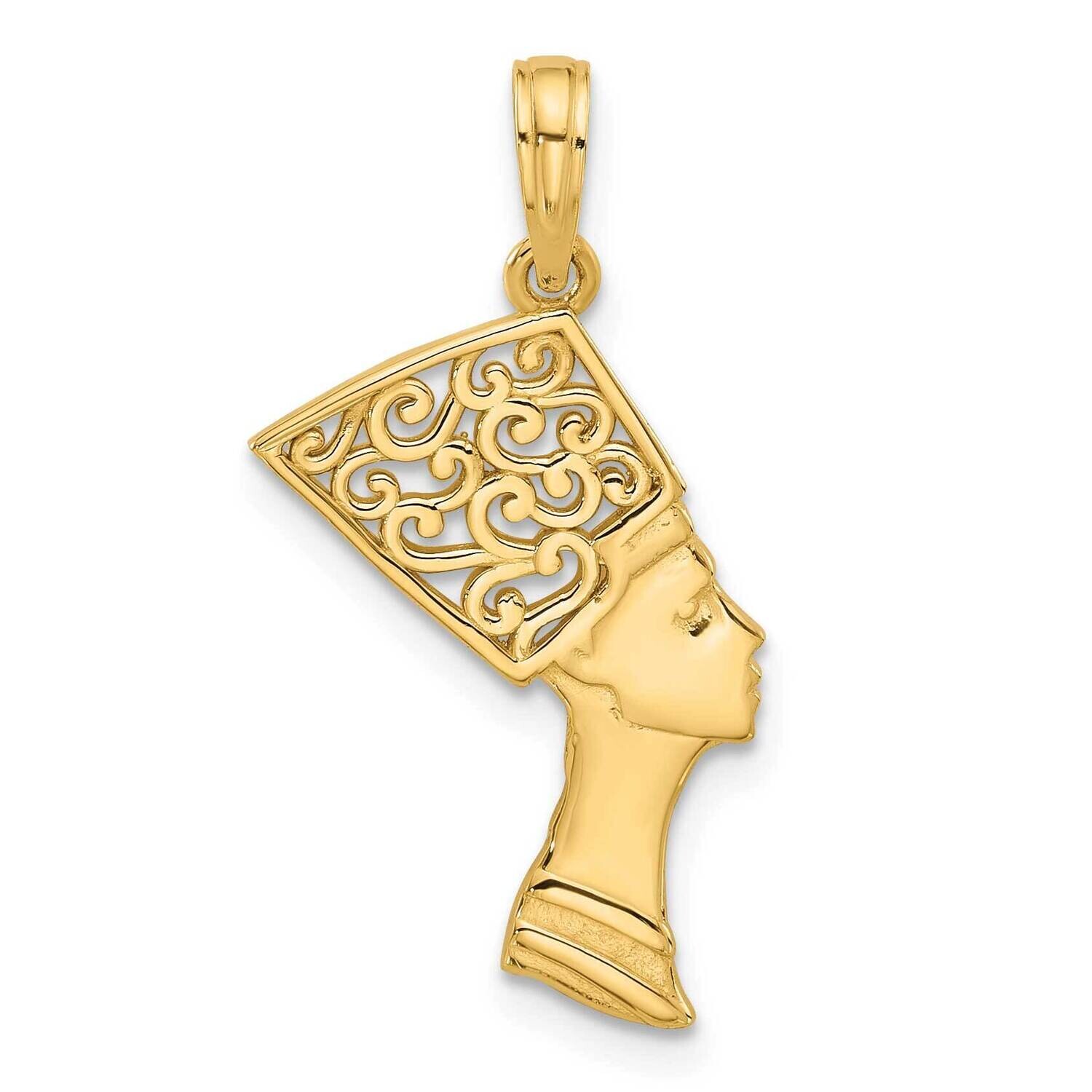 Fancy Nefertiti Profile Charm 14k Gold D5611