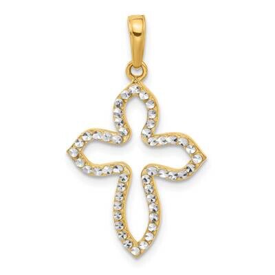 Diamond-Cut Pointed Cross Pendant 14k Gold White Rhodium  C4951 by Men&#39;s Jewelry and Accessories, M…