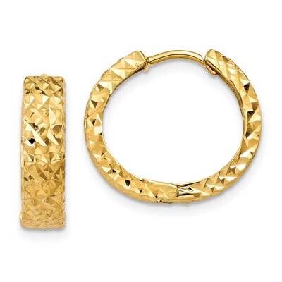 Diamond-Cut Hinged Hoop Earrings 10k Gold 10Y7926, MPN: 10Y7926, 196904097052