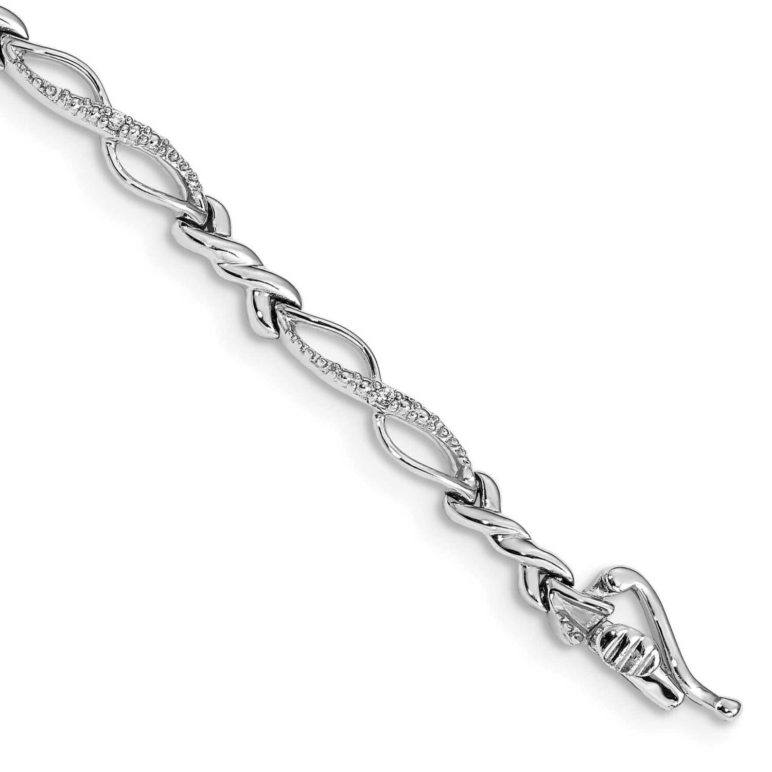 Diamond Bracelet 7.25 Inch 10k White Gold BM4610-005-1WA