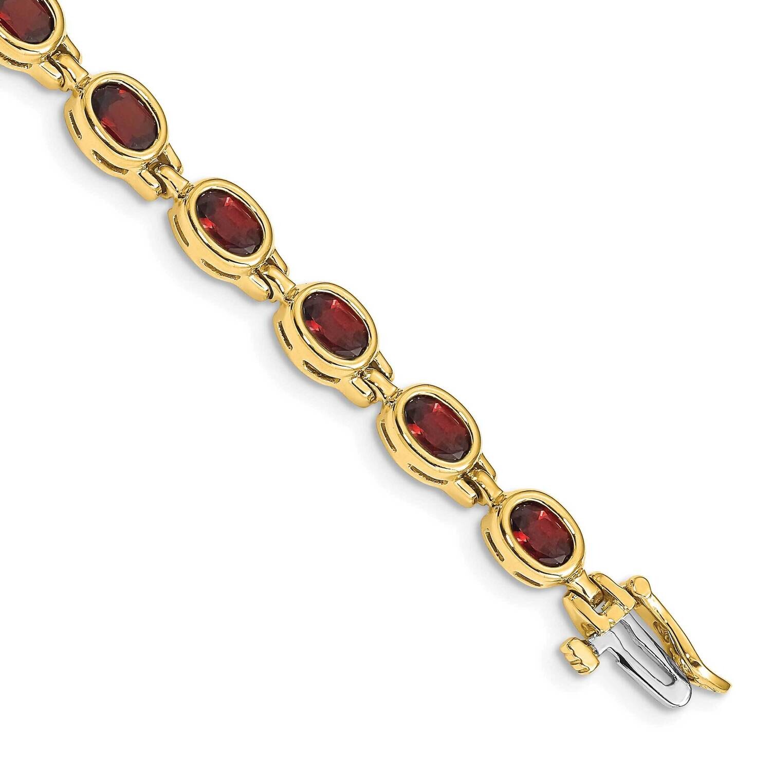 Oval Gemstone Garnet Bracelet 7 Inch 14k Gold CB698GA-7, MPN: CB698GA-7,