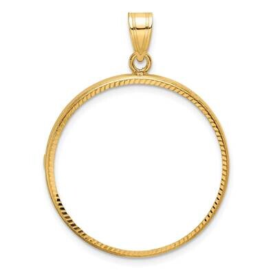 Diamond-Cut Prong 27.0mm Coin Bezel Pendant 14k Gold C3997/27.0, MPN: C3997/27.0,