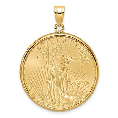 Polished Prong Mounted 1/2Oz American Eagle Coin Bezel Pendant 14k Gold C1801/27.0C, MPN: C1801/27.…