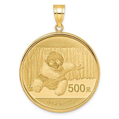 Polished Prong Mounted 1Oz Panda Coin Bezel Pendant 14k Gold C1801/32.0C, MPN: C1801/32.0C,