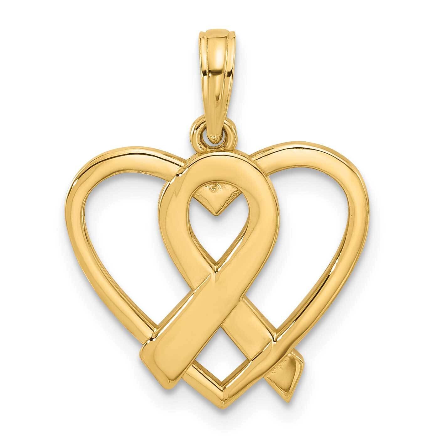Awareness Ribbon Heart Charm 14k Polished Gold D5599, MPN: D5599,