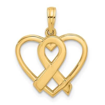 Awareness Ribbon Heart Charm 14k Polished Gold D5599, MPN: D5599,
