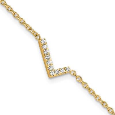 Diamond Sideways Letter L 1 Inch Extender Bracelet 14k Gold BM9951L-012-YA, MPN: BM9951L-012-YA,