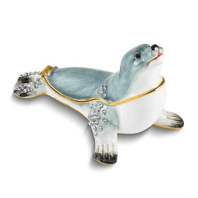 Bejewled Pinny Grey Seal Trinket Box BJ4197, MPN: BJ4197,
