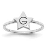 Initial Star Diamond Signet Ring 10k White Gold 10XNR117W, MPN: 10XNR117W,