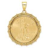 Polished Fancy Prong Mounted 1/2Oz American Eagle Coin Bezel Pendant 14k Gold C8187/27.0C, MPN: C81…