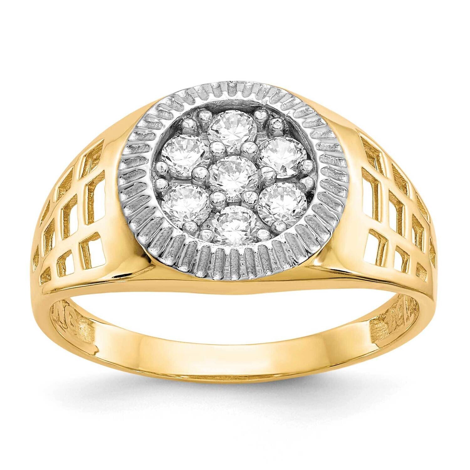 Men&#39;s CZ Cluster Ring 14k Gold With Rhodium CZ1297 by Men&#39;s Jewelry and Accessories, MPN: CZ1297, 1…