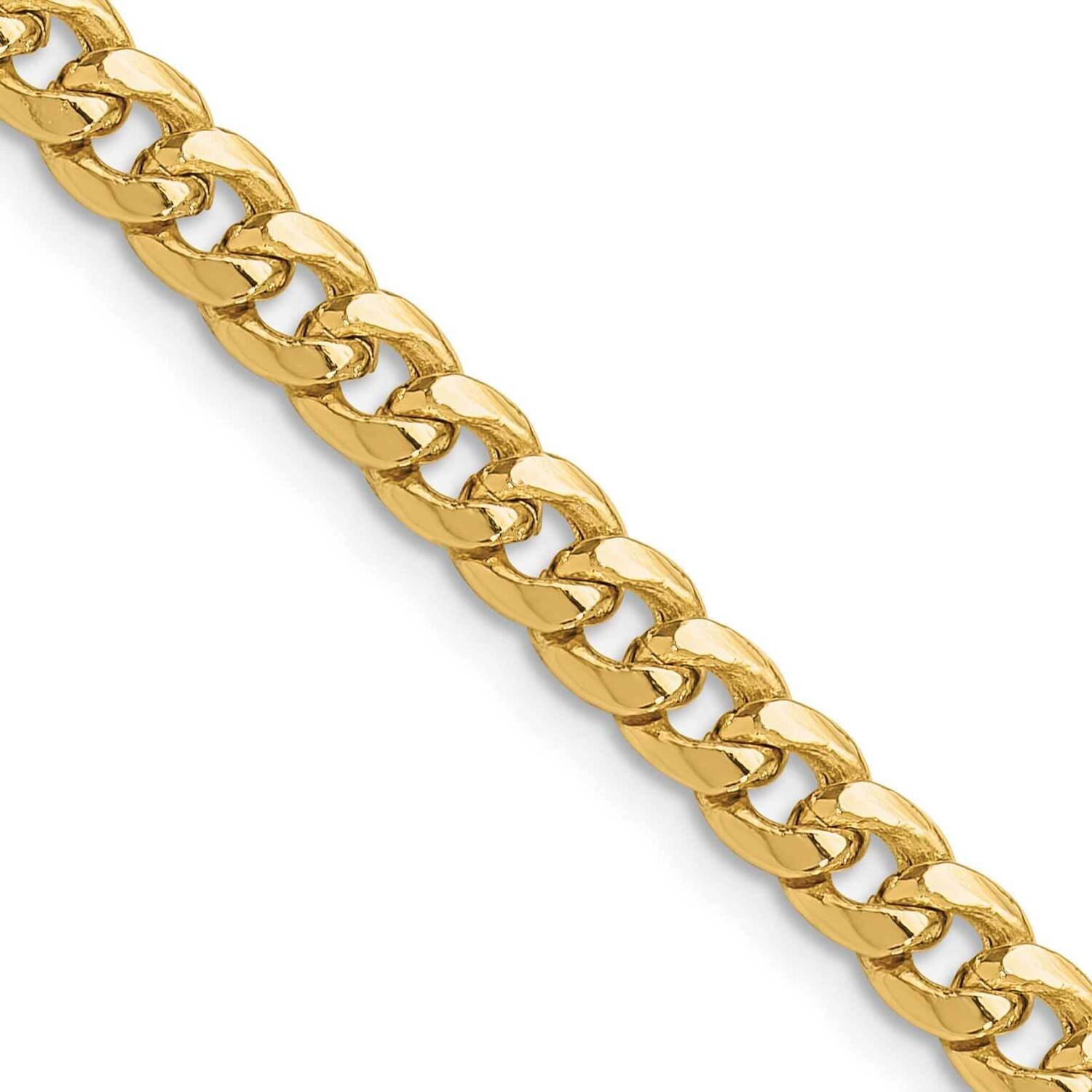 5.25mm Semi-Solid Miami Cuban Chain 18 Inch 14k Gold BC201-18, MPN: BC201-18,