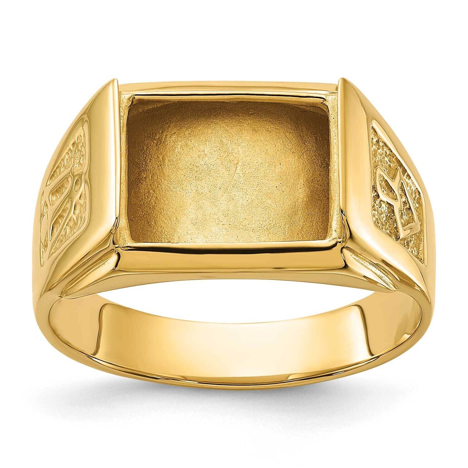 Men&#39;s Polished Textured Masonic Ring Mounting 10k Gold 10Y1586 by Masonic, MPN: 10Y1586,