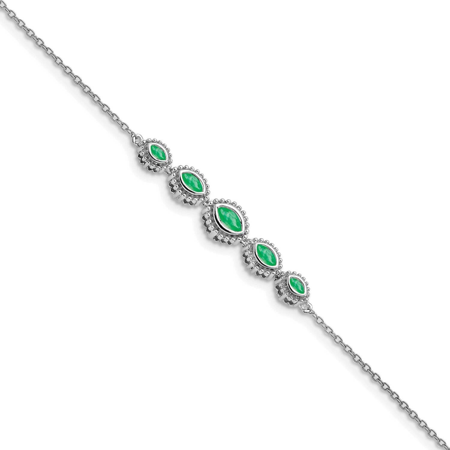 Marquise Emerald Bracelet 7 Inch 14k White Gold BM7200-EM-W