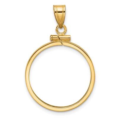 Polished Screw Top 21.6mm X 1.7mm Coin Bezel Pendant 14k Gold C1885/21.6, MPN: C1885/21.6,