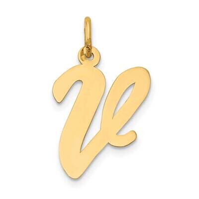 Large Script Letter V Initial Charm 10k Gold 10YC662V, MPN: 10YC662V,