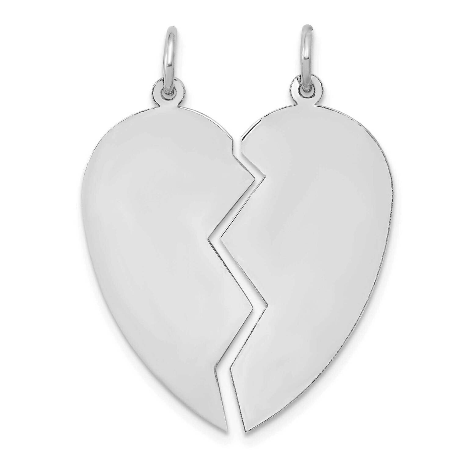 2 Piece Heart Charm Set 14k White Gold D328W