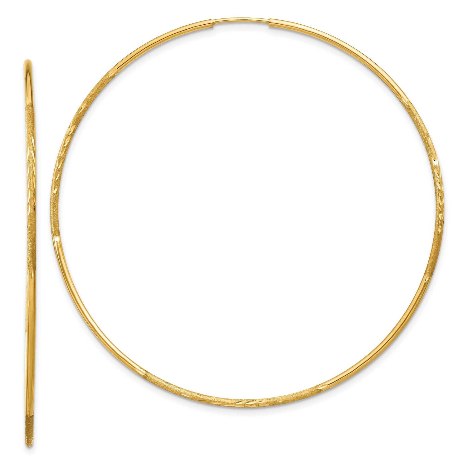 1.25mm Diamond-Cut Endless Hoop Earring 10k Gold 10XY1224, MPN: 10XY1224,