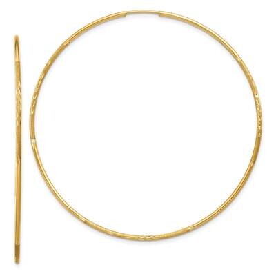 1.25mm Diamond-Cut Endless Hoop Earring 10k Gold 10XY1224, MPN: 10XY1224,