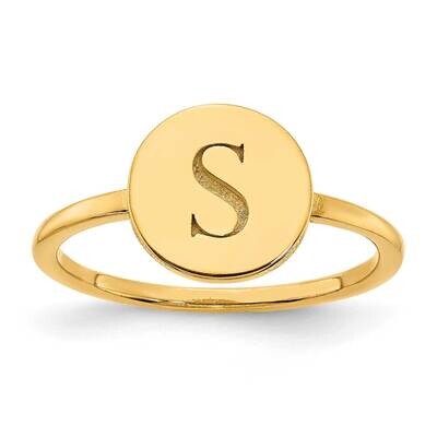 Initial Circle Signet Ring 10k Gold 10XNR114Y, MPN: 10XNR114Y,