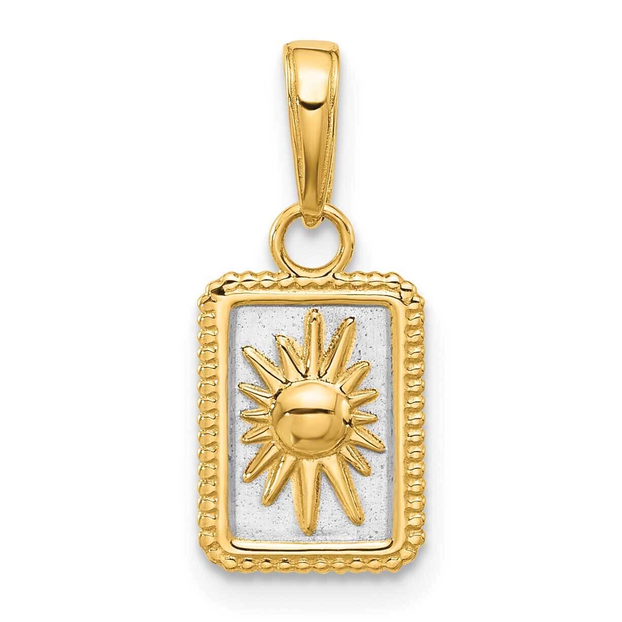 Sun In Frame Pendant 14k Gold White Rhodium  C4887 by Men&#39;s Jewelry and Accessories, MPN: C4887,