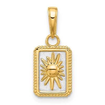 Sun In Frame Pendant 14k Gold White Rhodium  C4887 by Men&#39;s Jewelry and Accessories, MPN: C4887,
