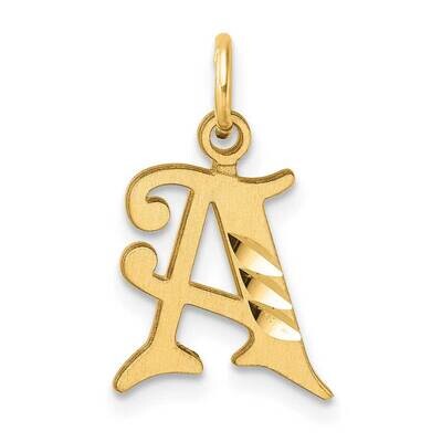 Letter A Initial Charm 14k Gold Diamond-Cut  C4833A, MPN: C4833A,