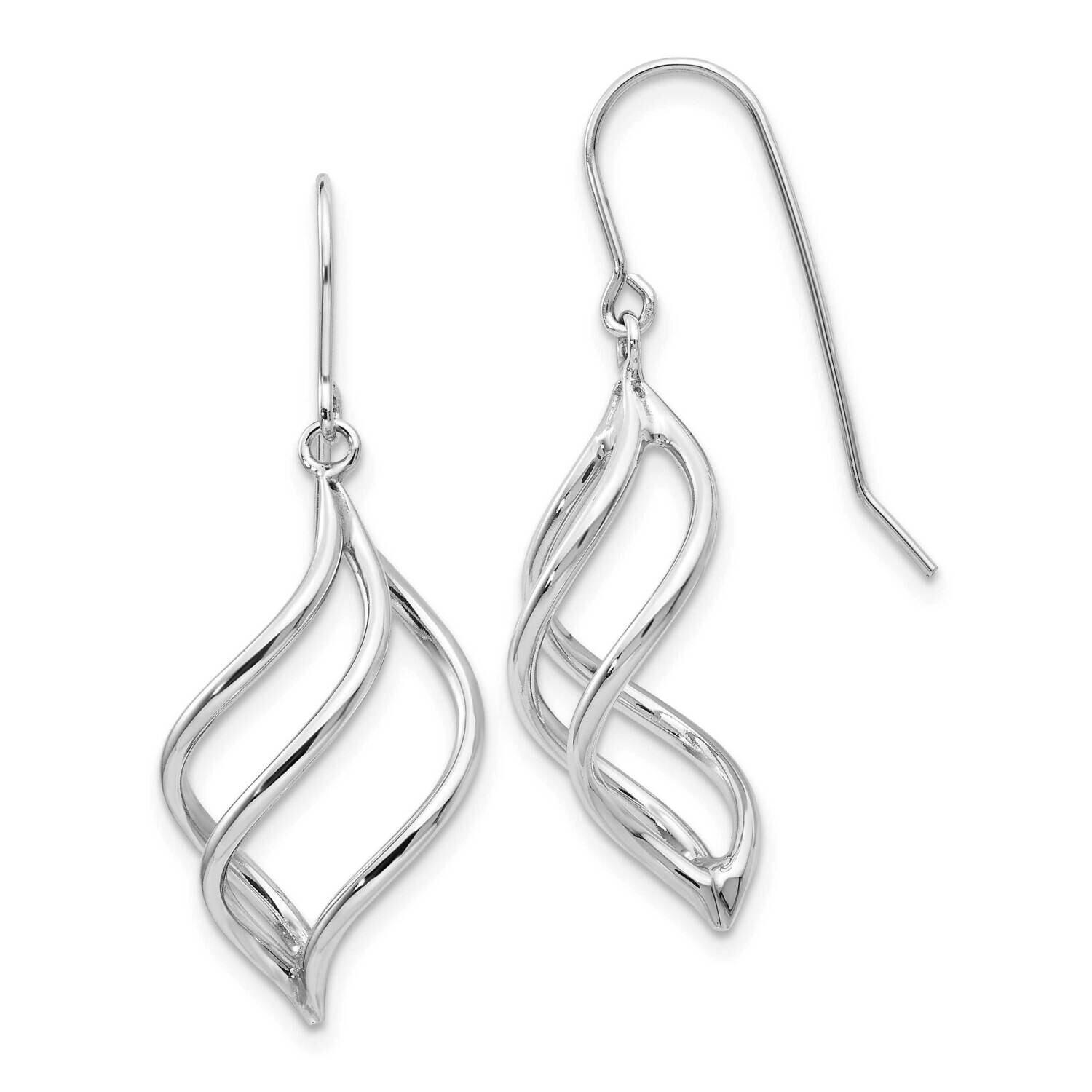 Swirl Dangle Earrings 10k White Gold 10Z1155, MPN: 10Z1155,