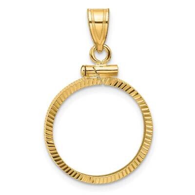 Diamond-Cut Screw Top 18.0mm X 1.35mm Coin Bezel Pendant 14k Gold C2677/18.0, MPN: C2677/18.0,