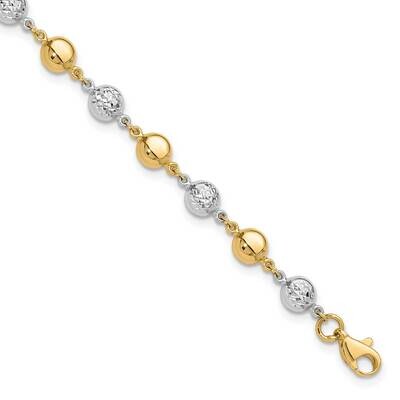 Polished Diamond-Cut Puffed Circles Bracelet 7.75 Inch 14k Two-Tone Gold FB1994-7.75, MPN: FB1994-7…
