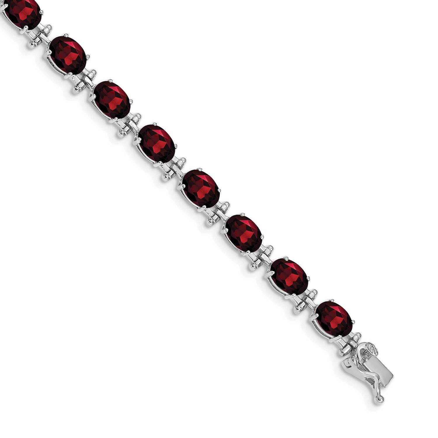 Garnet Bracelet 7 Inch 14k White Gold BM4501-GA-W, MPN: BM4501-GA-W,