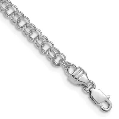 7 Inch 3.75mm Solid Double Link Charm Bracelet 14k White Gold DOH15W-7, MPN: DOH15W-7,