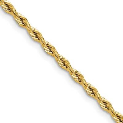 2.5mm Semi-Solid Rope Chain 22 Inch 14k Gold BC202-22, MPN: BC202-22,