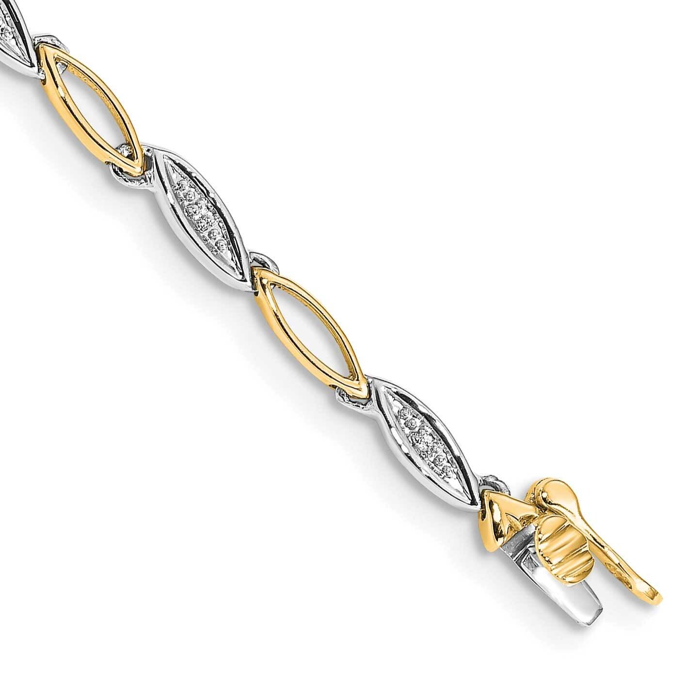 Diamond 7.5 Inch Link Bracelet 10k Two-Tone Gold BM4597-005-1YWA
