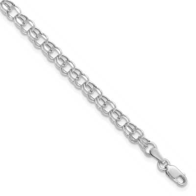 8 Inch 4.5mm Hollow Double Link Charm Bracelet 14k White Gold DOH21W-8, MPN: DOH21W-8,