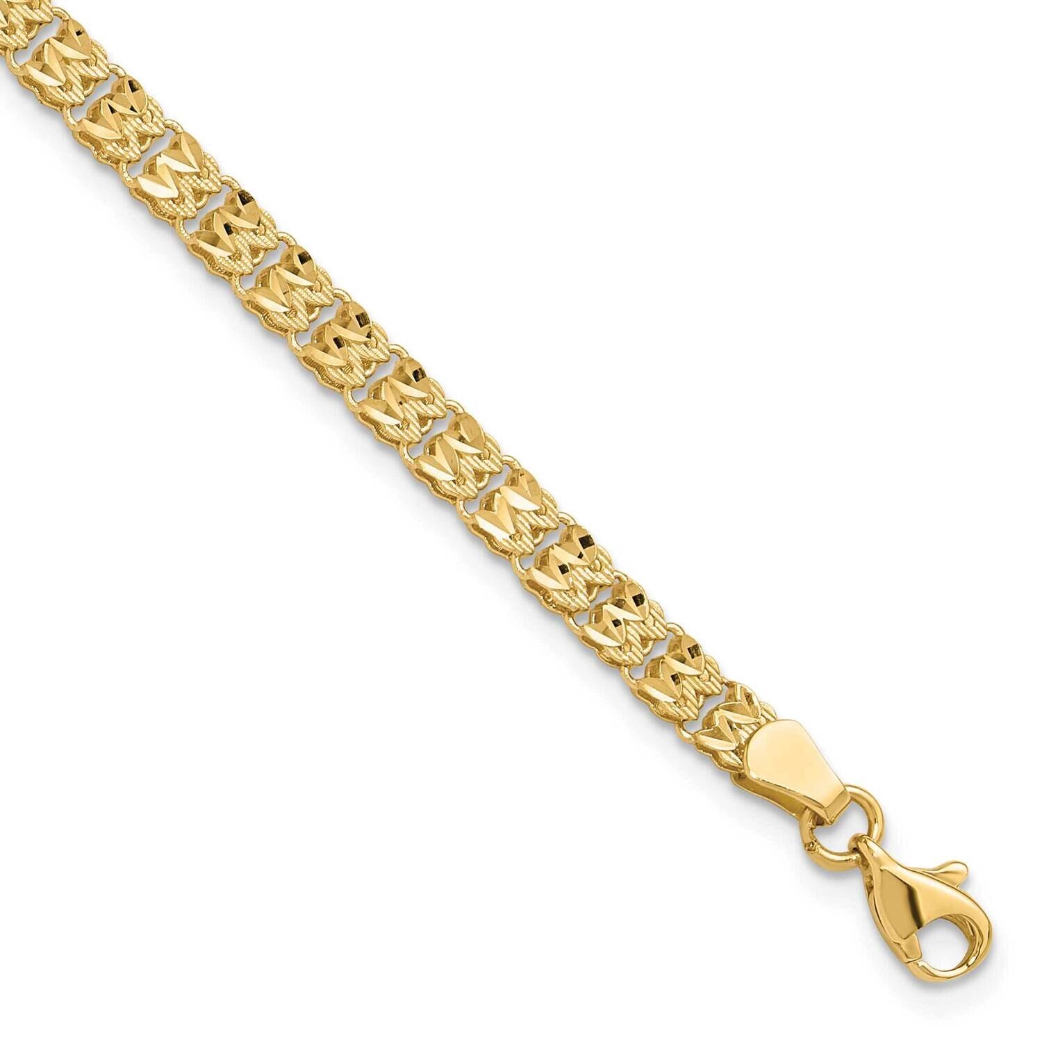Diamond-Cut Fancy Link Bracelet 7.5 Inch 14k Polished Gold FB2023-7.75, MPN: FB2023-7.75,