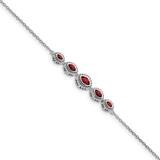 Marquise Garnet Bracelet 7 Inch 14k White Gold BM7200-GA-W, MPN: BM7200-GA-W, 886774130019