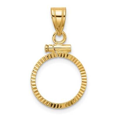 Diamond-Cut Screw Top 13.0mm X 1.1mm Coin Bezel Pendant 14k Gold C2677/13.0, MPN: C2677/13.0,