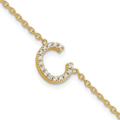 Diamond Sideways Letter C 1 Inch Extender Bracelet 14k Gold BM9951C-018-YA, MPN: BM9951C-018-YA,