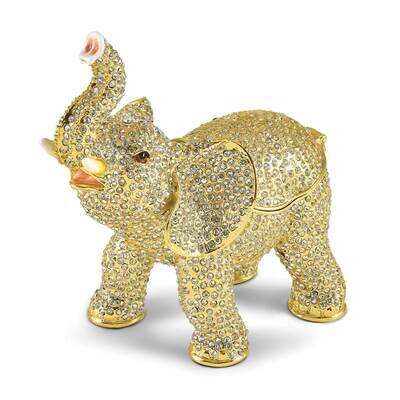 Hanno Gold-Tone Elephant Trinket Box Bejeweled BJ4205, MPN: BJ4205,