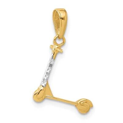 Diamond-Cut 3D Scooter Pendant 14k Gold White Rhodium  C4925, MPN: C4925,