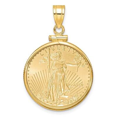 Polished Screw Top Mounted 1/4Oz American Eagle Coin Bezel Pendant 14k Gold C1885/22.0C, MPN: C1885…