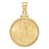 Polished Screw Top Mounted 1/4Oz American Eagle Coin Bezel Pendant 14k Gold C1885/22.0C, MPN: C1885…