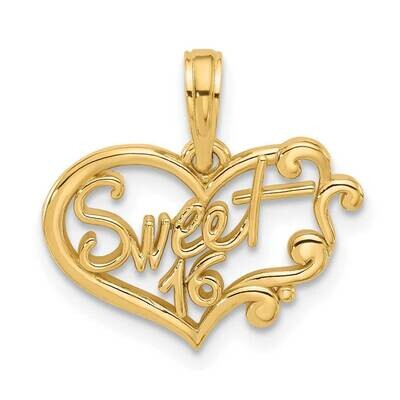 Fancy Sweet 16 Charm 14k Gold D5479, MPN: D5479,